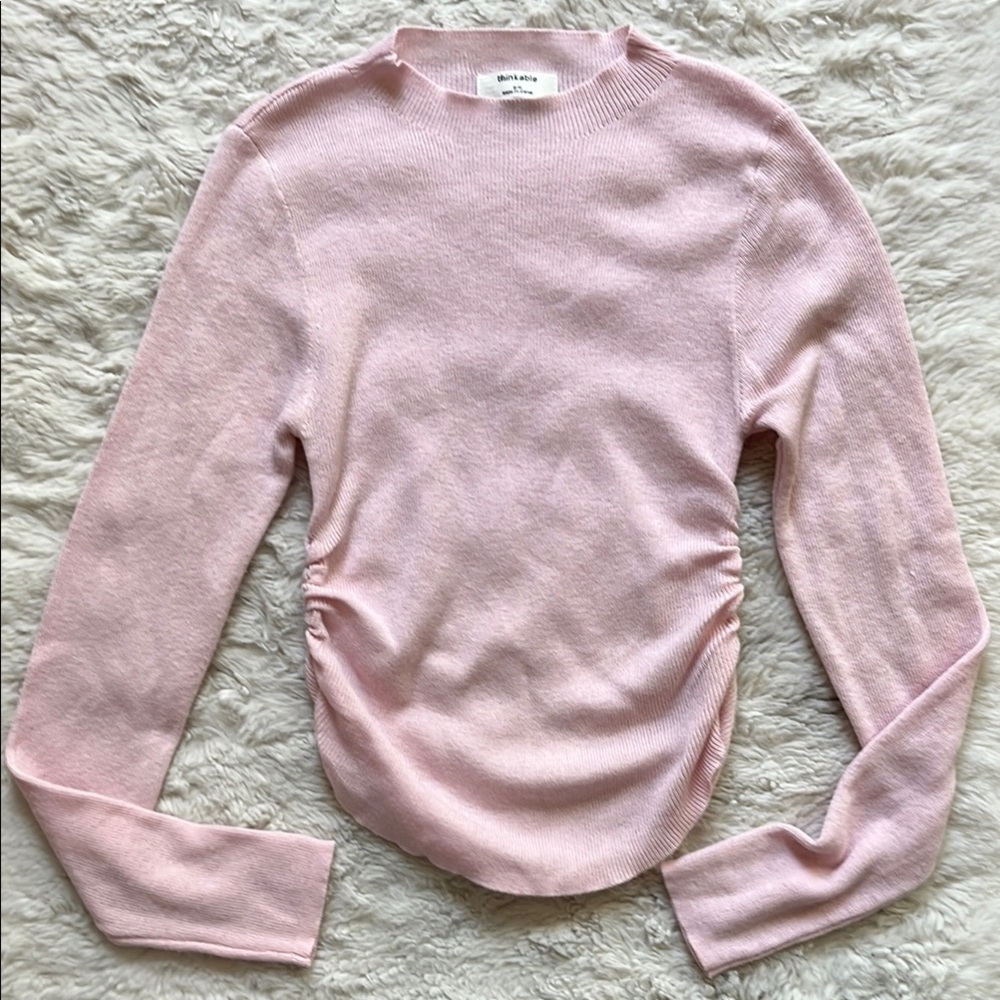 Pink Ruched Sweater